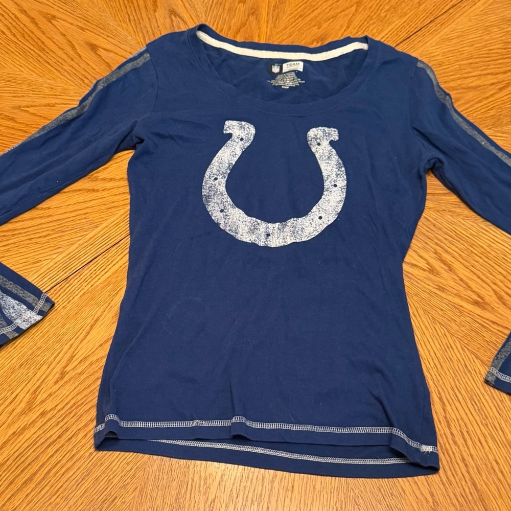 NFL Team Apparel Blue Long Sleeve Women’s Tee with Indianapolis Colts Logo Med